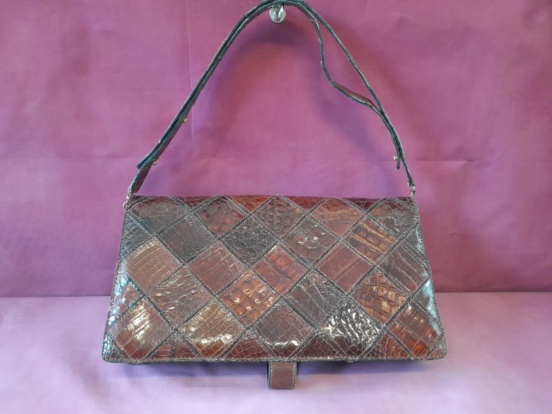 Vintage Clutch in patchwork slangenleder